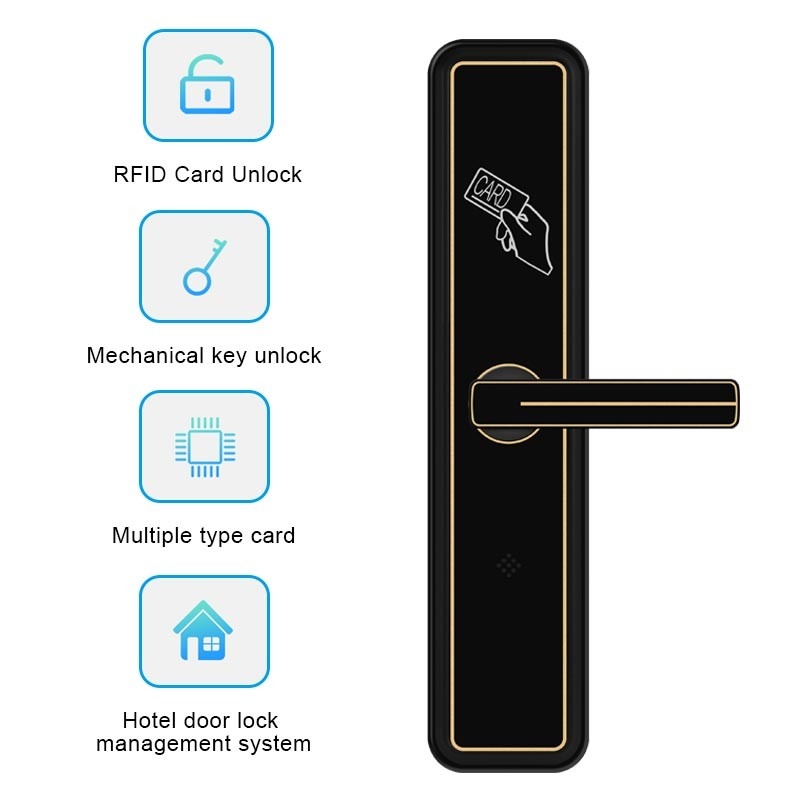 สมาร์ทรูดบัตร RFID ล็อคประตูห้องพักในโรงแรมล็อคอลูมิเนียมสำหรับโรงแรม
