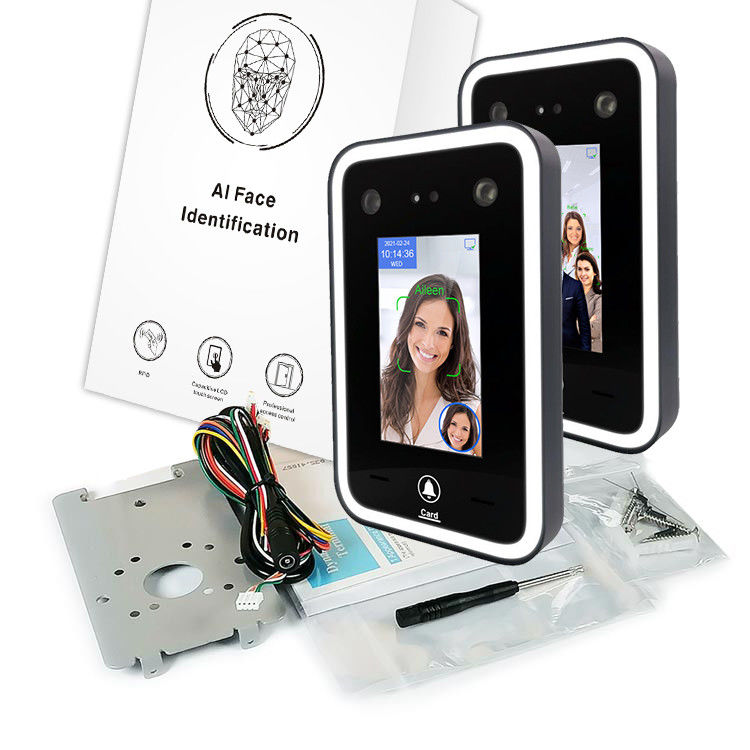 Smart AI 4.3 นิ้ว Biometric Face Detection ระบบควบคุมการเข้าออกเครื่องเข้าร่วมประชุม