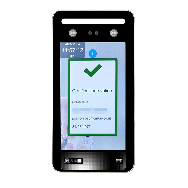 Health Digital EU Green Pass Scanner 8 นิ้ว Face Recognition Access Control