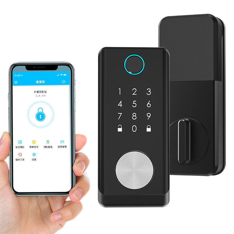ลายนิ้วมือ Biometric ล็อคประตู Capacitive เซนเซอร์ Smart Keyless BLE APP Lock