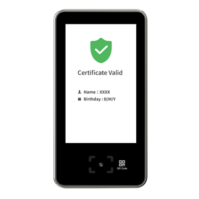 เครื่องสแกนบัตร QR LCD ขนาด 5 นิ้ว EU Digital Green Certificate Vaccine Pass