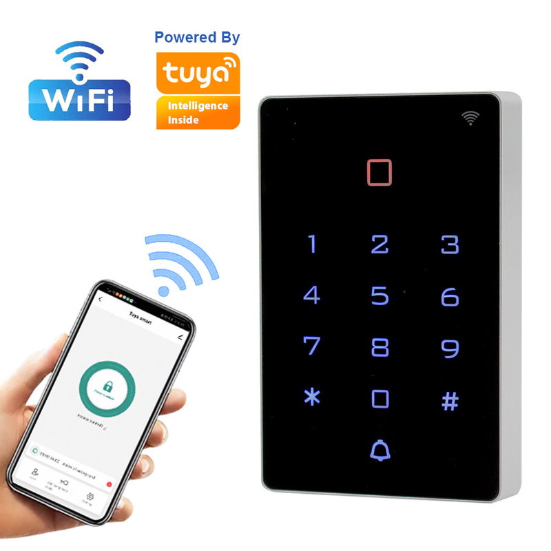 เครื่องอ่านบัตรควบคุมการเข้าถึงบัตร RFID กันน้ำ IP65 Tuya APP BLT WIFI Wireless Access