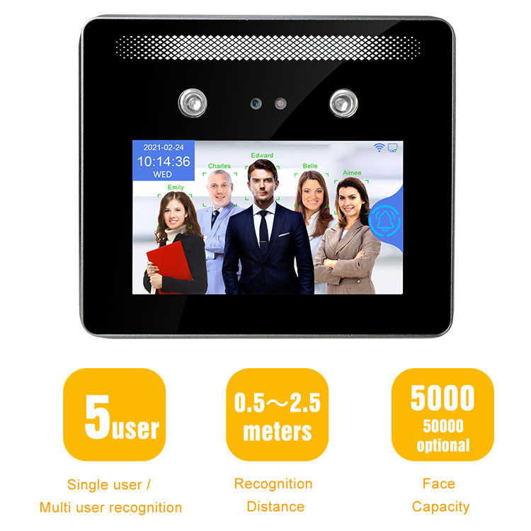 0.2 วินาที Multi People Face Recognition Time Attendance Device Clock Access