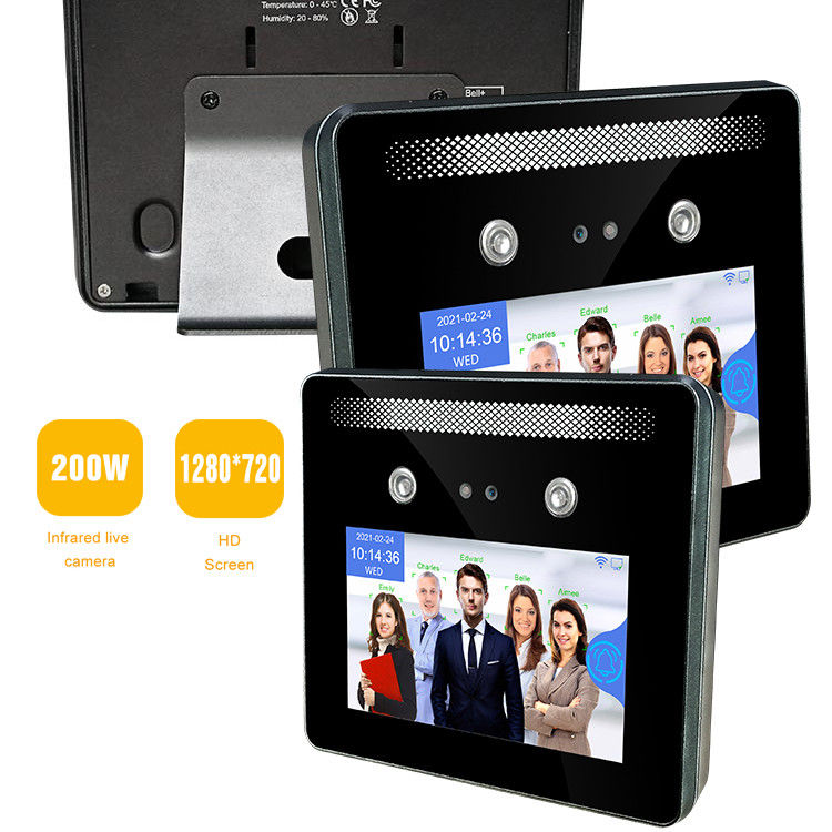 เครื่องจดจำใบหน้าแบบไดนามิก 5.0 นิ้ว RoHS Time Attendance Access Control System