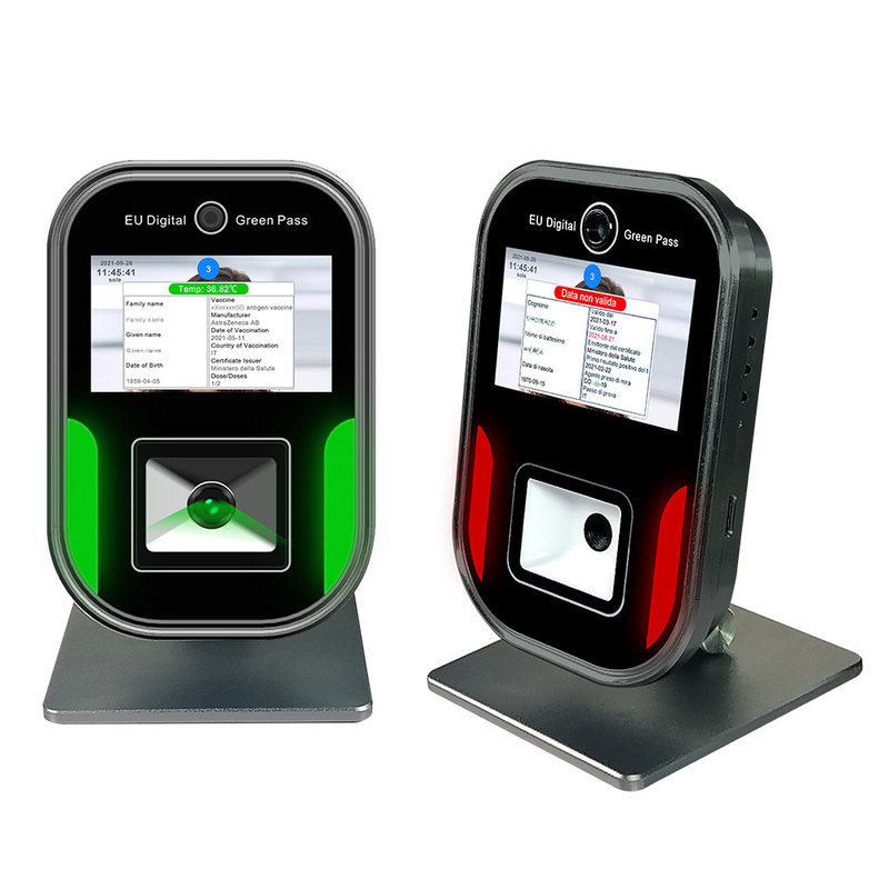 เครื่องวัดอุณหภูมิใบหน้า Italia Eu Green Digital Pass หน้าจอขนาด 5 นิ้ว