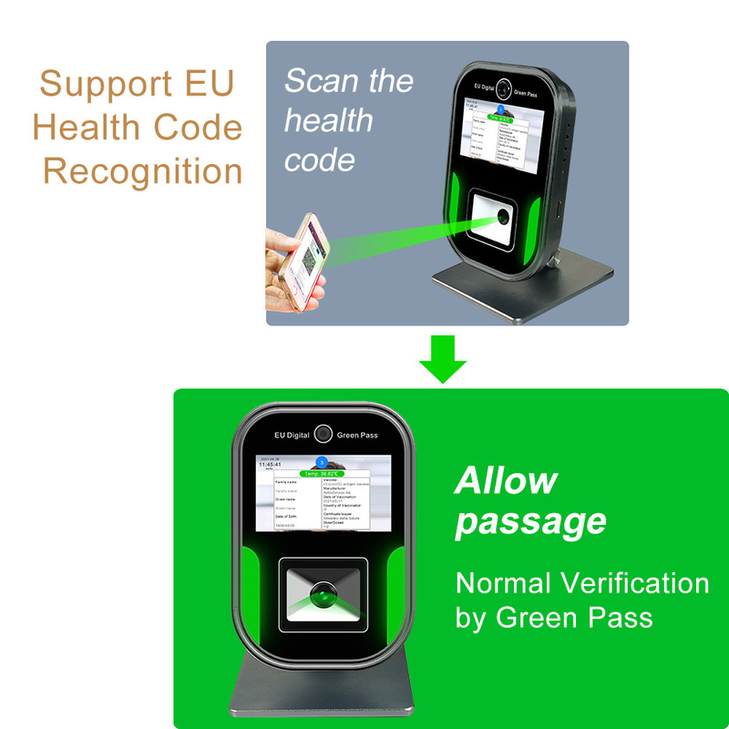 การจัดการสุขภาพจอแสดงผลขนาด 5 นิ้วเครื่องสแกน QR Code ของฮ่องกง เครื่องอ่านบัตรผ่านกรีนฮ่องกง