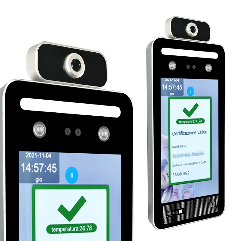 DC12V EU Green Pass Scanner 8 นิ้ว RS485 พร้อมบันทึกการฉีดวัคซีน