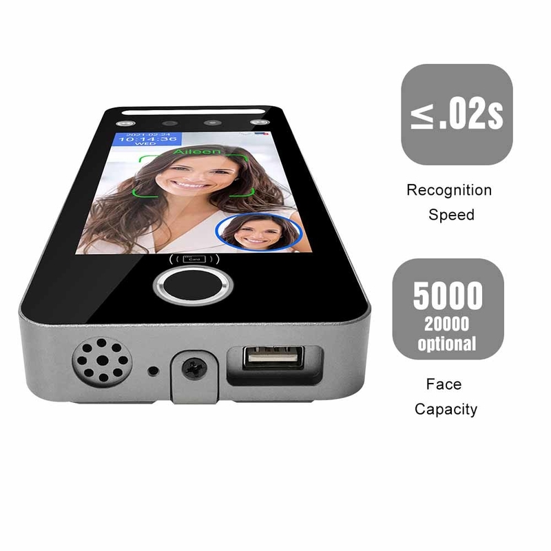 เครื่องสแกนลายนิ้วมือลงเวลา 5 นิ้ว Touchless Facial QR Code Reader