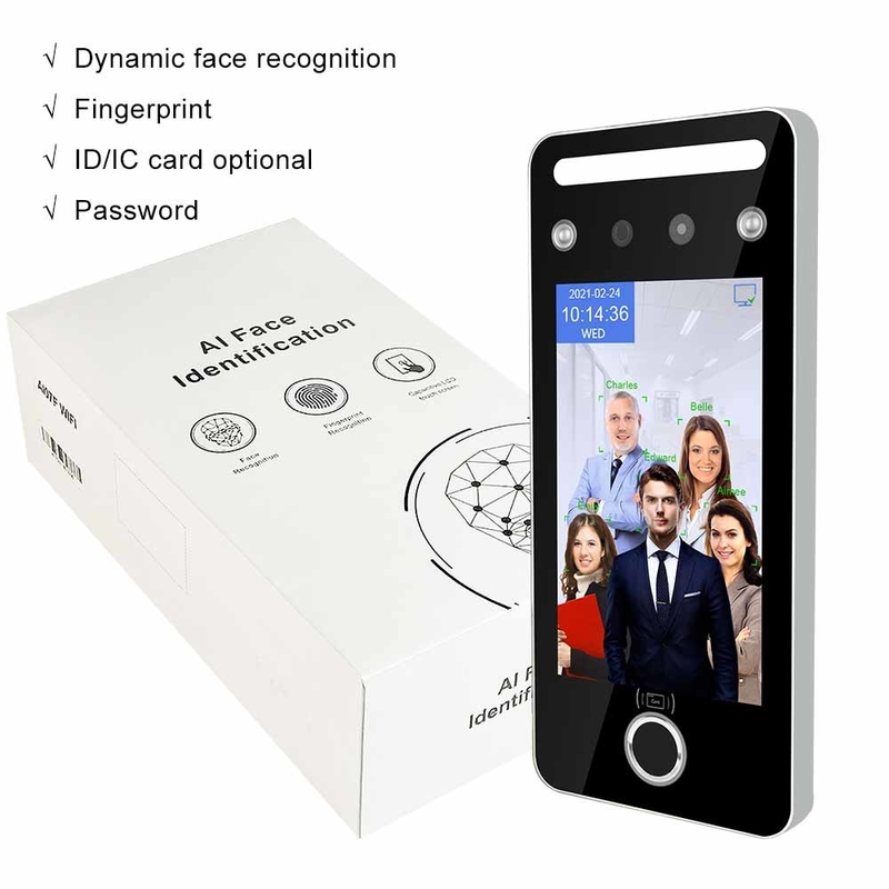 เครื่องสแกนลายนิ้วมือลงเวลา 5 นิ้ว Touchless Facial QR Code Reader