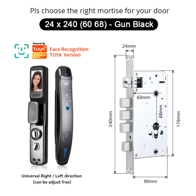 Tuya Smart ลายนิ้วมือ Smart Lock ล็อคประตูจดจำใบหน้าด้วย Wifi