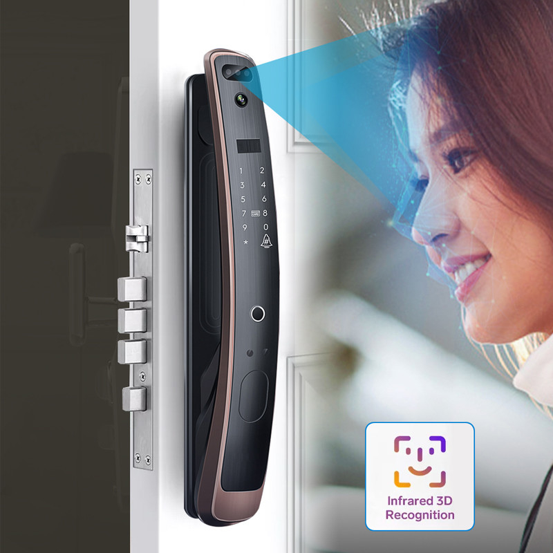 Wifi Tuya Smart Lock ระบบควบคุมการเข้าออก 3D Face Recognition Door Lock