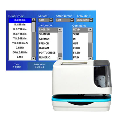 Automatic 5 Lines Electronic Date Time Stamp Machine หน้าจอสัมผัส TFT หลายภาษา