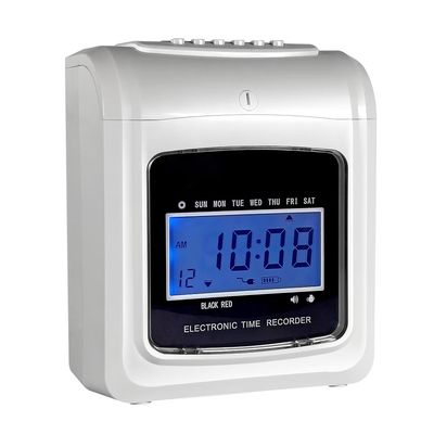 จอแสดงผล LCD เครื่องบันทึกเวลาแบบดิจิตอล เครื่องบันทึกเวลาสำนักงาน เครื่องตอกบัตร