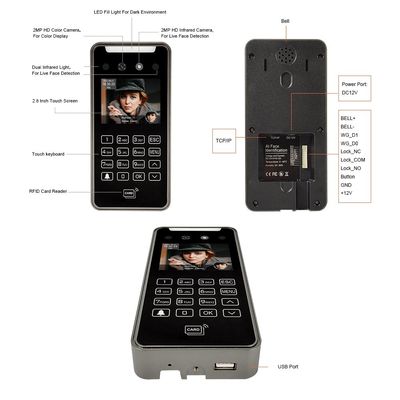 TCP / IP Wifi RFID AI การจดจำใบหน้าผลิตภัณฑ์ควบคุมการเข้าถึงไบโอเมตริกซ์บนคลาวด์
