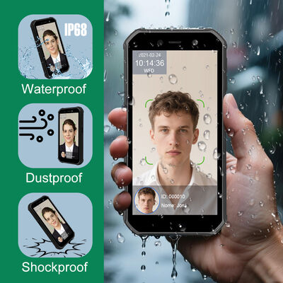 เครื่องจํานองใบหน้าแบบ Android แบบกลางแจ้งแบบพกพา 4G สําหรับการเข้าร่วมเวลาของพนักงาน