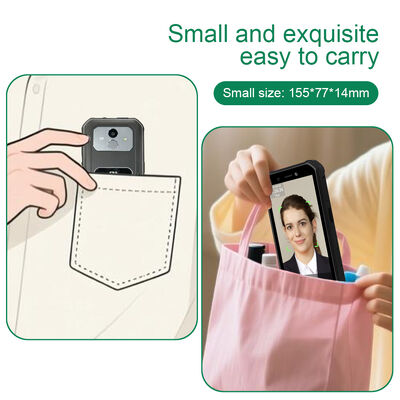 เครื่องจํานองใบหน้าแบบ Android แบบกลางแจ้งแบบพกพา 4G สําหรับการเข้าร่วมเวลาของพนักงาน