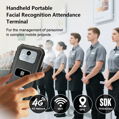 ระบบการเข้าร่วมเวลาแบบพกพา ระบบ Android Biometric Facial Recognition Terminal
