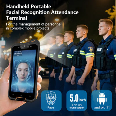 อุปกรณ์จํานองใบหน้ามือถือพกพาพร้อม GPS NFC QR Code Scanner และ IP68 รูเบิร์ตดีไซน์สําหรับการเข้าร่วมมือถือ