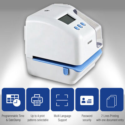เครื่องประทับเวลา SEIKO TP-50 เครื่องบันทึกเวลาเอกสารพร้อมการสื่อสาร USB สำรองข้อมูลขณะไฟดับและการพิมพ์เวลาที่เปลี่ยนไป