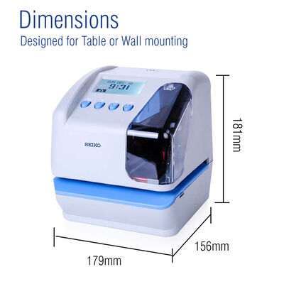 เครื่องประทับเวลา SEIKO TP-50 เครื่องบันทึกเวลาเอกสารพร้อมการสื่อสาร USB สำรองข้อมูลขณะไฟดับและการพิมพ์เวลาที่เปลี่ยนไป