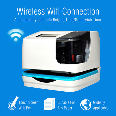 Date Time Stamp Machine Punch Attendance Recorder Dual Color Black Red Dot Matrix Printing WiFi Touch Screen Security Time Clock