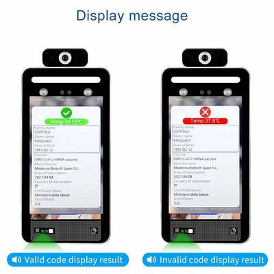 ระบบอุณหภูมิการจดจำใบหน้ารหัสใบรับรองสุขภาพของอิตาลี EU Digital Scaricare Green Pass Scanner
