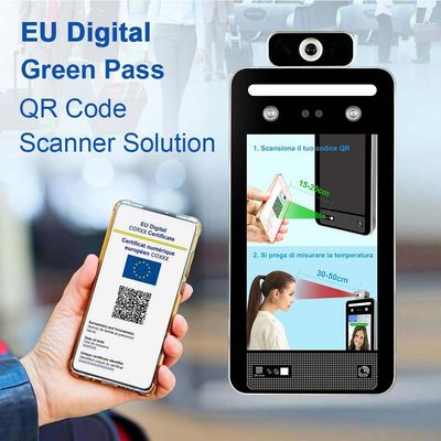 USB RS485 เครื่องสแกนอุณหภูมิการจดจำใบหน้า EU QR Scanner