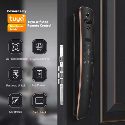 3D Face Digital Tuya Smart Lock RFID ระบบควบคุมการเข้าออกด้วยลายนิ้วมืออลูมิเนียม